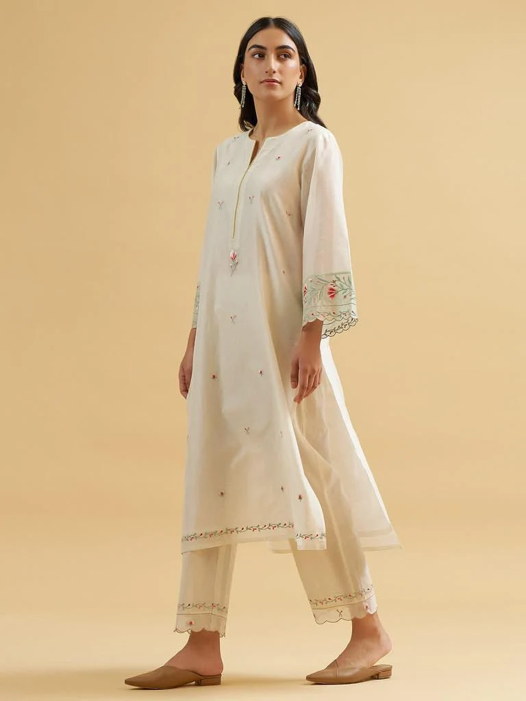 Embroidered Cotton Kurta Pant Set | Women's Collection